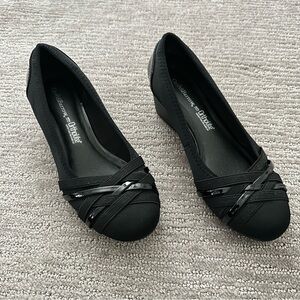 Croft & barrow black wedge slip ons. Size 7.5wide